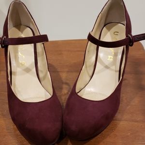 Burgundy suede heels